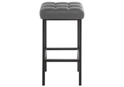 Барный стул Лофт кожзам темно-серый / черный матовый