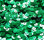 ПЛ013НН6 Пайетки круглые плоские, цвет: зеленый металлик, 6 мм, 10 грамм