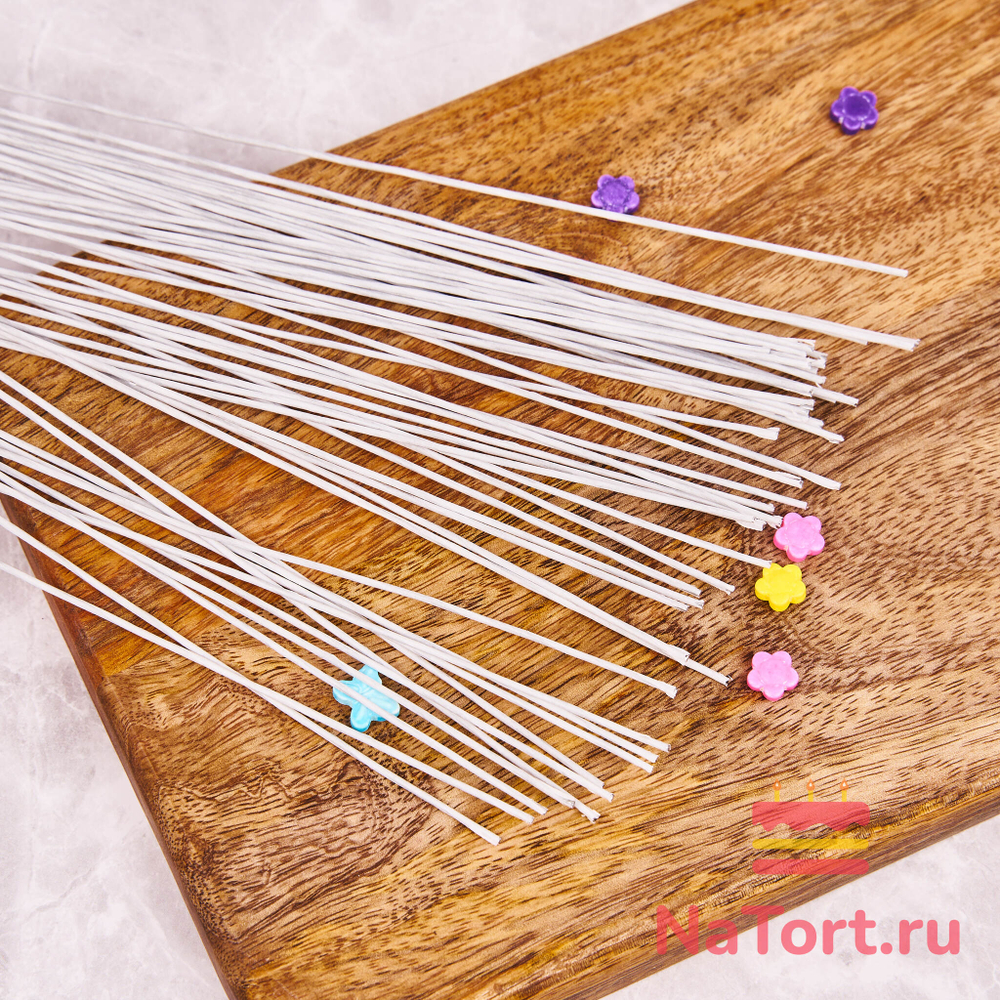 Флористическая проволока белая №18 (36 см, 50 шт)