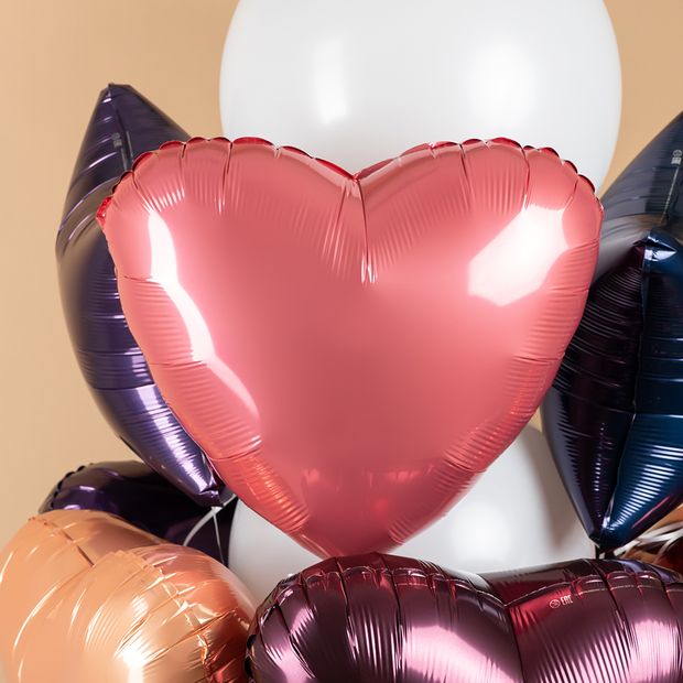 Ag Шар Сердце 19''/46 см, Кармин (БГ-15)