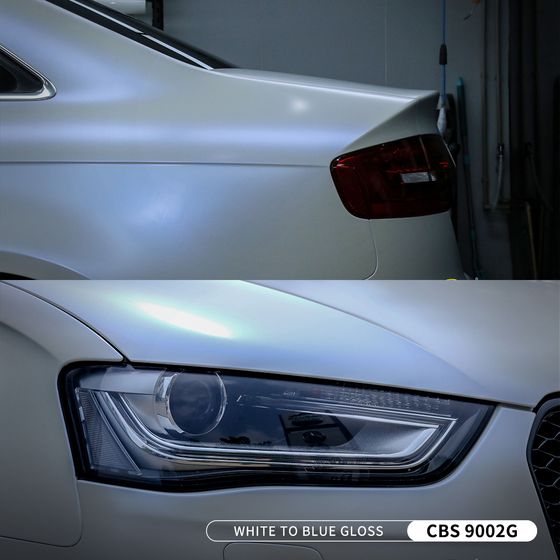 Пленка перламутровая белая с синим (глянцевая) White to Blue Carbins