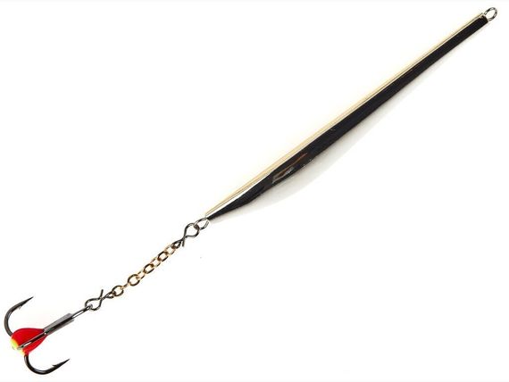 Блесна вертикальная зимняя Lucky John DOUBLE BLADE с цепочкой и тройником 60мм SG блистер