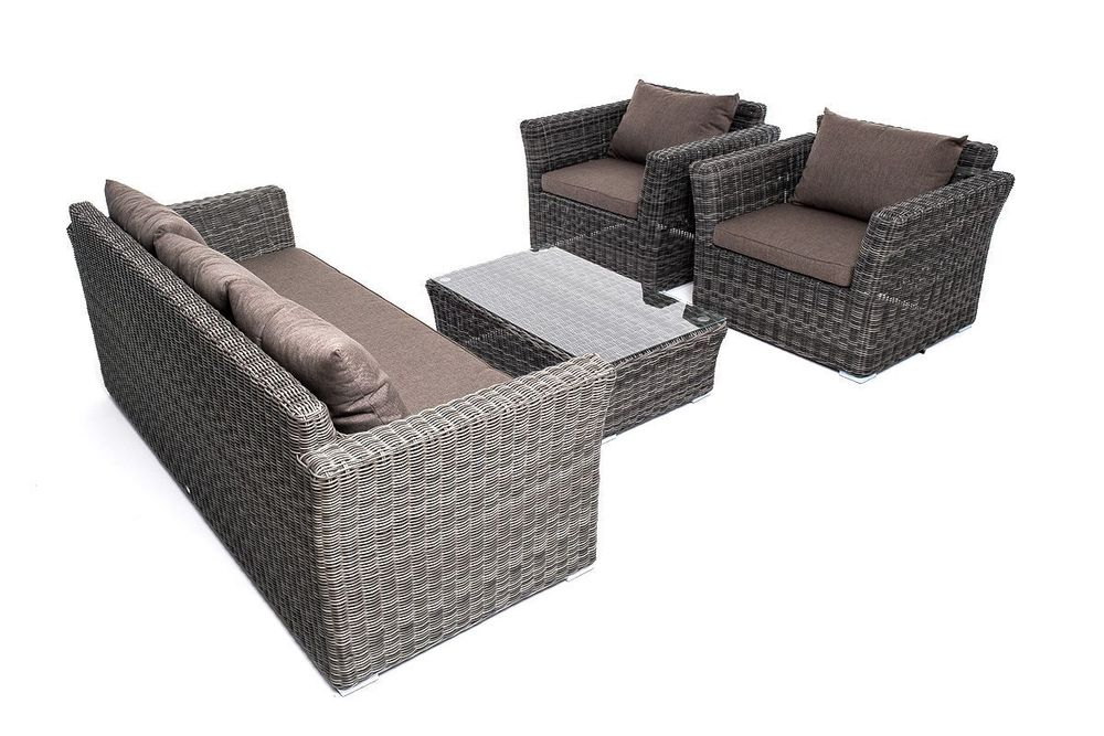 "Капучино" лаунж-зона из искусственного ротанга, цвет графит