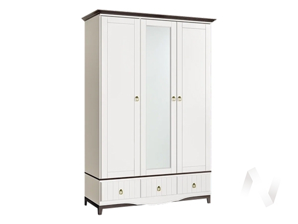 Шкаф 3-х ств Вояж (белый/белое дерево)