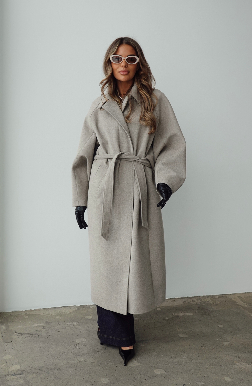 Пальто из шерсти с рукавами-буфами