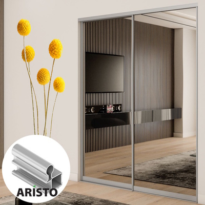 Дверь-купе ARISTO О, зеркало, профиль хром матовый