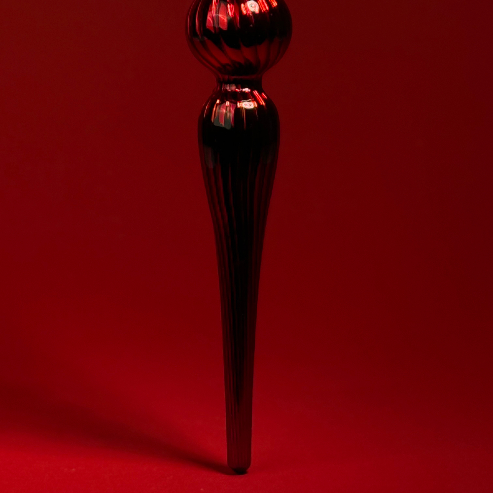 Украшение подвесное Сосулька (стекло), Н27х3,5х3,5см, красный