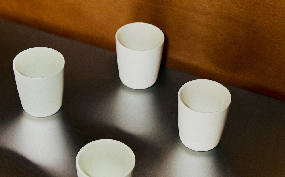 Zara Home чашка из фарфора, цвет бежевый, 9 см · 3265/402