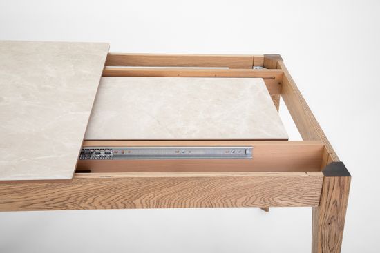 Стол Франк (дуб/нога венге/столешница керамика жемчуг)