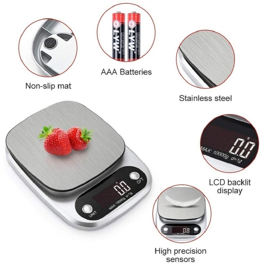 Электронные  кухонные весы для взвешивания продуктов "Digital Kitchen Scale" до 5кг/ до 10кг