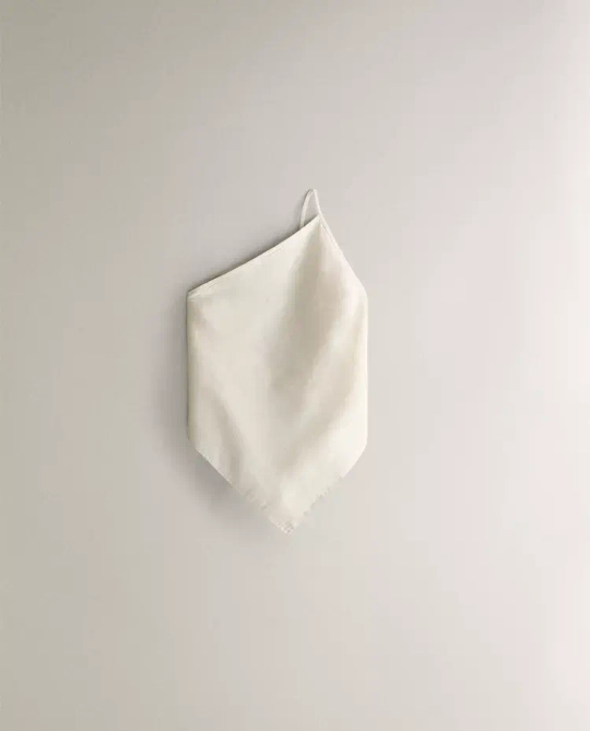 ZARA HOME ЛЬНЯНОЙ ТОП С АСИММЕТРИЧНЫМ ВЫРЕЗОМ, ЭКРЮ