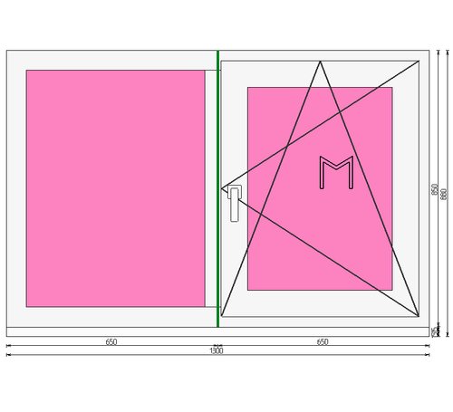 Пластиковое окно 850 х 1300 ТермА Эко + Москитная сетка