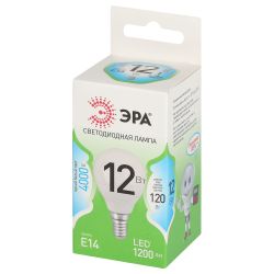 Лампа светодиодная ЭРА GREEN LINE LED P45-12W-840-E14 GL 12Вт шар яркий белый свет E14 | Лампы cветодиодные Шар (G/P)