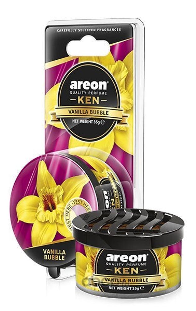 Ароматизатор на панель  KEN BLISTER  Ванила Бабл (AREON)