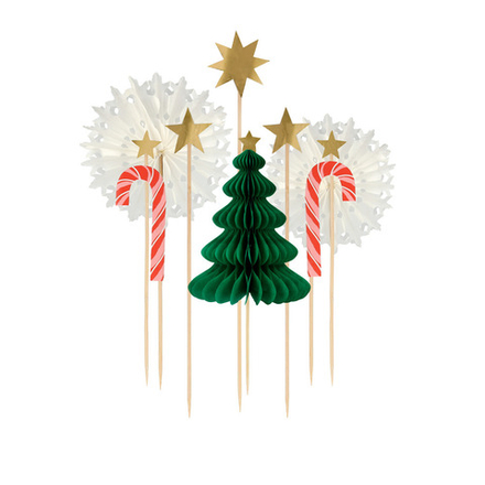 Топперы для торта "Новогодние" 10 шт. (2023)