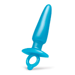 Голубая анальная пробка с кольцом 15см b-Vibe Sleek Tapered Silicone Plug BV-075