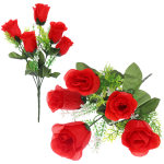 Букет цветов 35см «Роза» красный 5 цветков