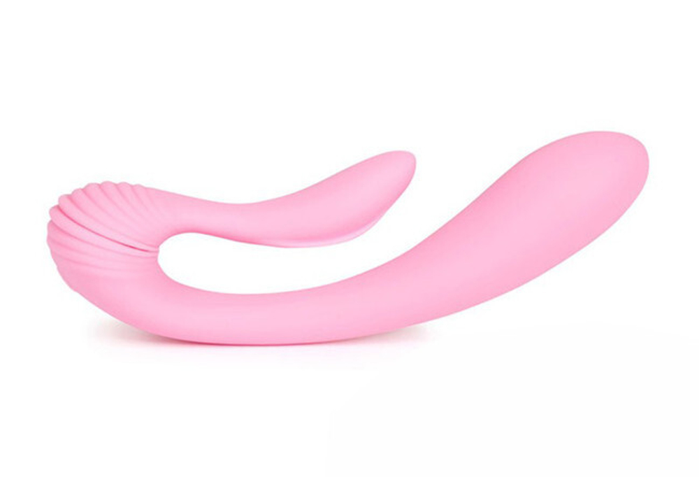 Вибратор перезаряжаемый с гнущимся клиторальным массажером G-Wave (10 режимов) (Цвет: розовый)