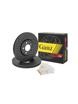 Диск тормозной передний перфорированный PRO-LINE с покрытием (комплект 2 шт) VAG A1/3/LEON/FABIA/OCTAVIAI/RAPID/GOLFIV/POLO 96- GANZ GIJ10057S