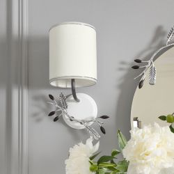 Бра настенный светильник Oliva Branch (Олива Бранч) Айс левое с абажуром Терра Снег