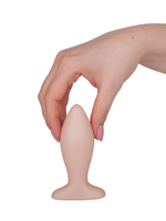 Телесная анальная пробка с широким основанием - 9 см. (Цвет: телесный)