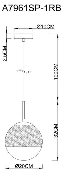 Подвесной светильник Arte Lamp Jupiter Copper A7961SP-1RB