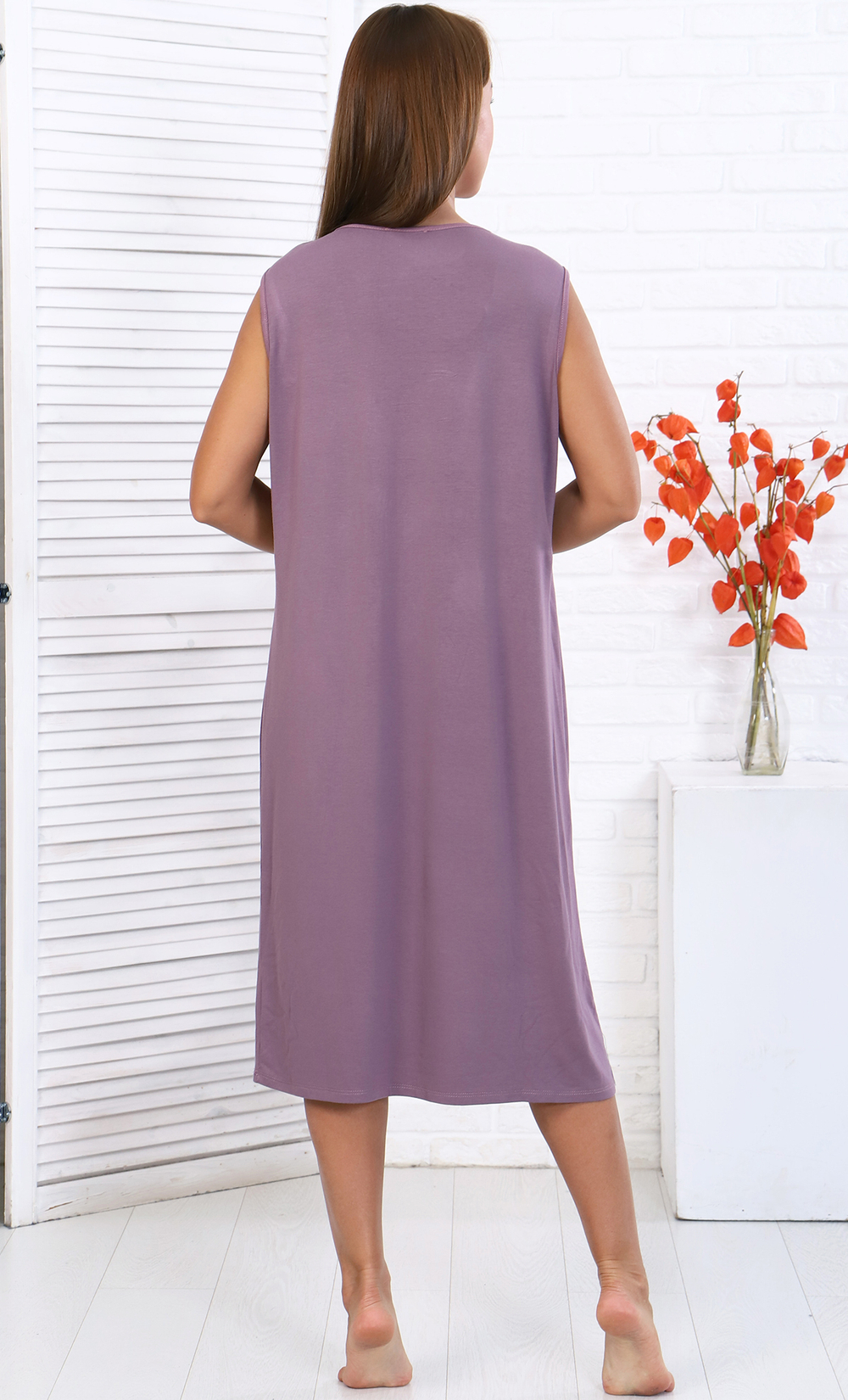 Сорочка х/б на бретели М548