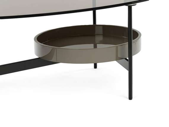 Кофейный стол Raul 110х60 см, стекло закалённое дымчатое