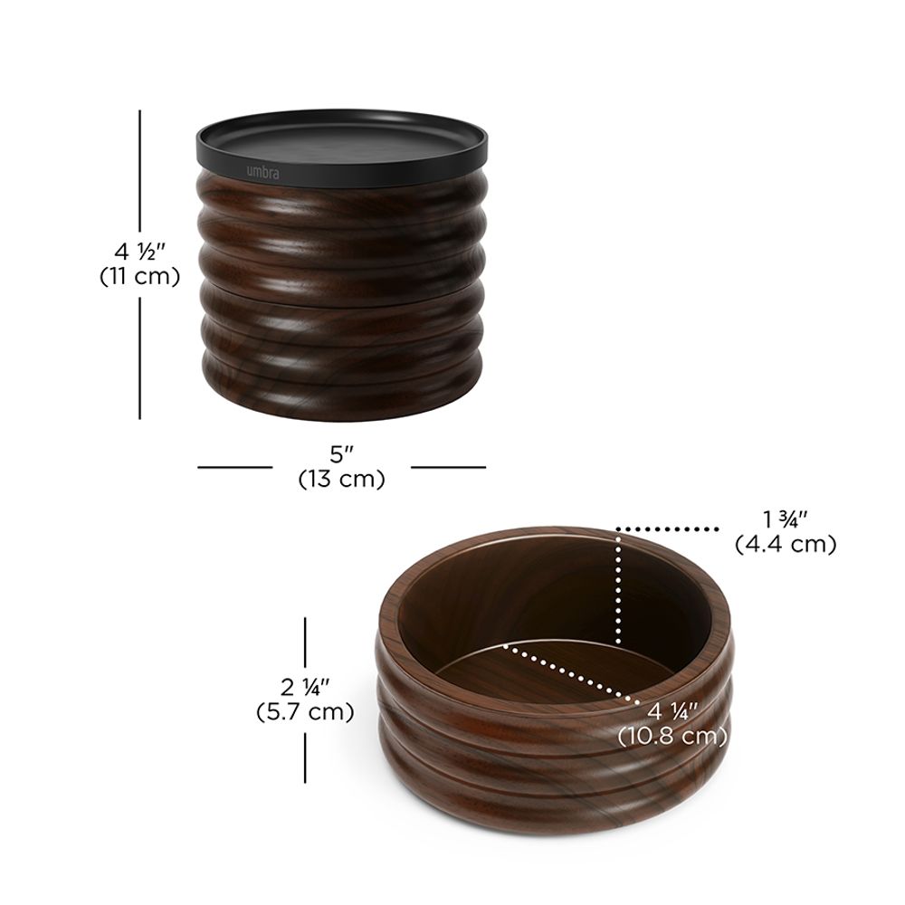 Шкатулка для украшений Tesora, черный орех