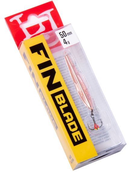 Блесна вертикальная зимняя Lucky John FIN Blade с цепочкой и тройником  50мм C блистер