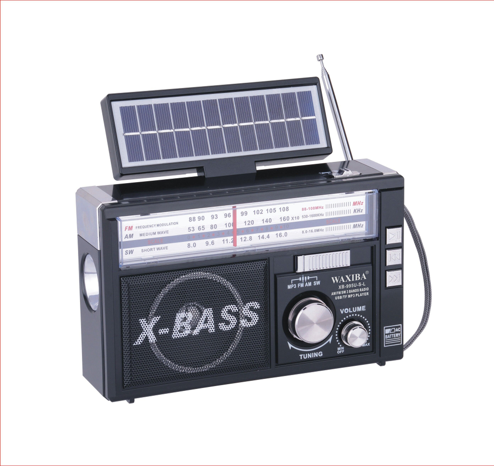 Радиоприемник с MP3 плеером+Solar panel Waxiba XB-995U-S-L
