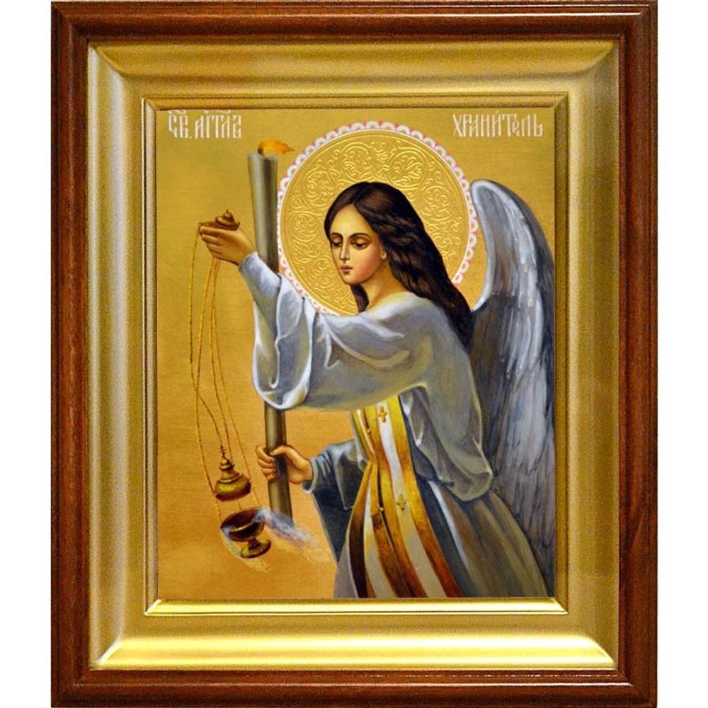 Ангел молитвы. Рукописная икона в киоте