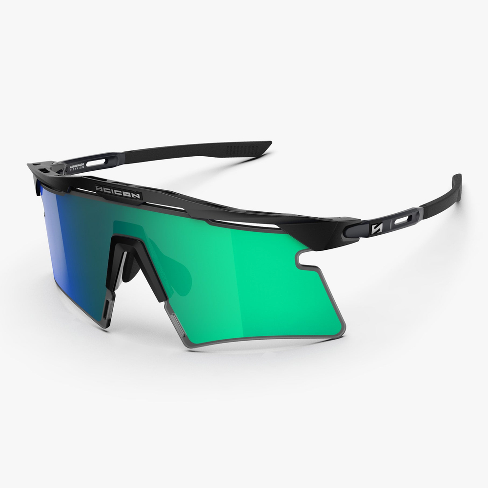 Спортивные очки c диоптриями Scicon Aeroshade 2.0 Titanium Sunglasses Black Matt Multi Mirror Blue/Green + Pink