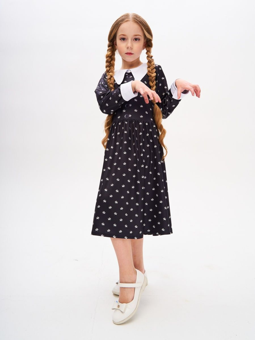 платье из сериала wednesday addams на Хэллоуин