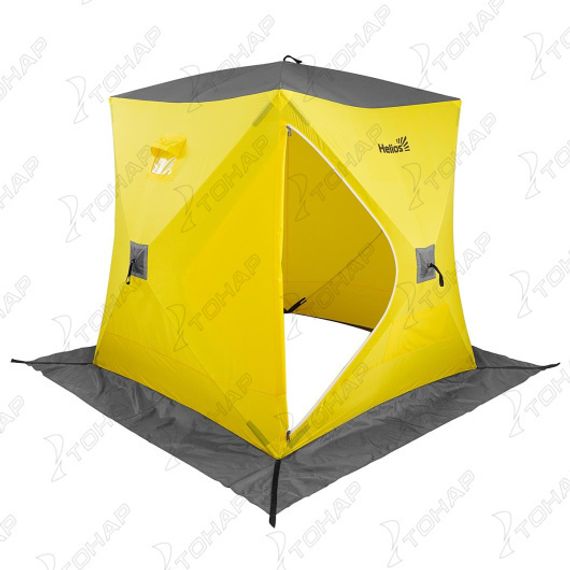 Палатка зимняя Куб 1,5х1,5 желтый/серый (HS-WSC-150YG) Helios