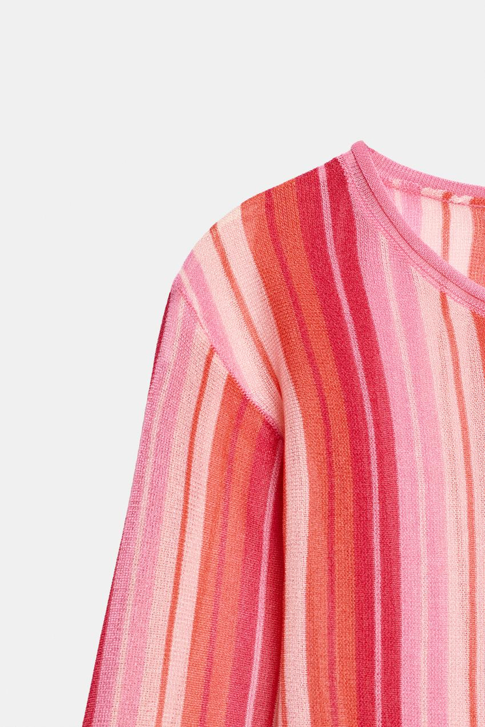 ZARA ТОНКИЙ ТРИКОТАЖНЫЙ ДЖЕМПЕР В ПОЛОСКУ, КРАСНЫЙ/БЕЛЫЙ