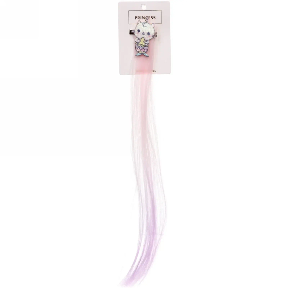 Зажим для волос с нейлоном 1шт детские»Show- Милаш», микс 4 цвета, 35 см