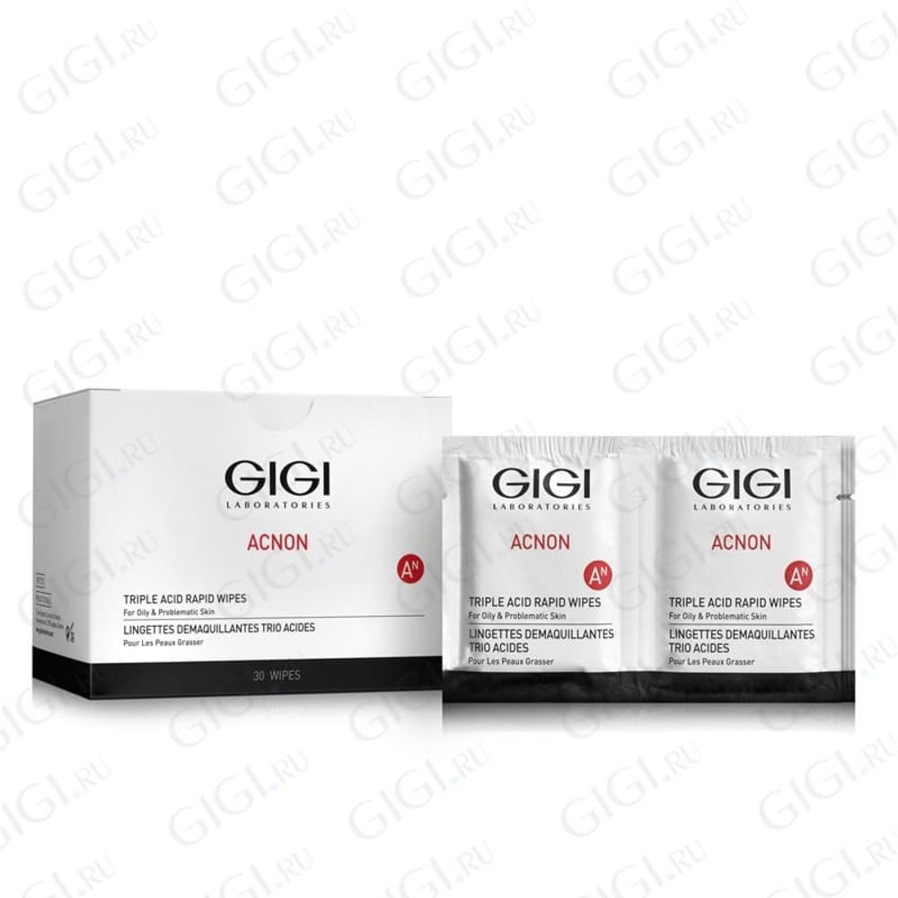 GI-GI Салфетки-пилинг трехкислотные GIGI Acnon Triple Acid Rapid Wipes, 30 шт