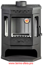 Печь-камин БАВАРИЯ ПРИЗМАТИК с плитой