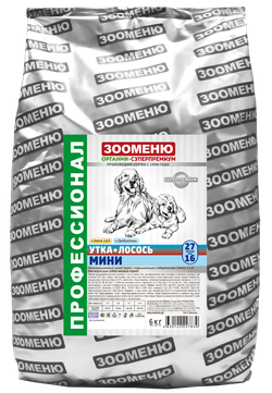 ЗООМЕНЮ МИНИ для собак мелких пород (Утка с лососем) 27/16