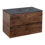 Тумба под раковину Vincea Mia 800 подвесная, 2 выкатных ящика soft close, R.Wood