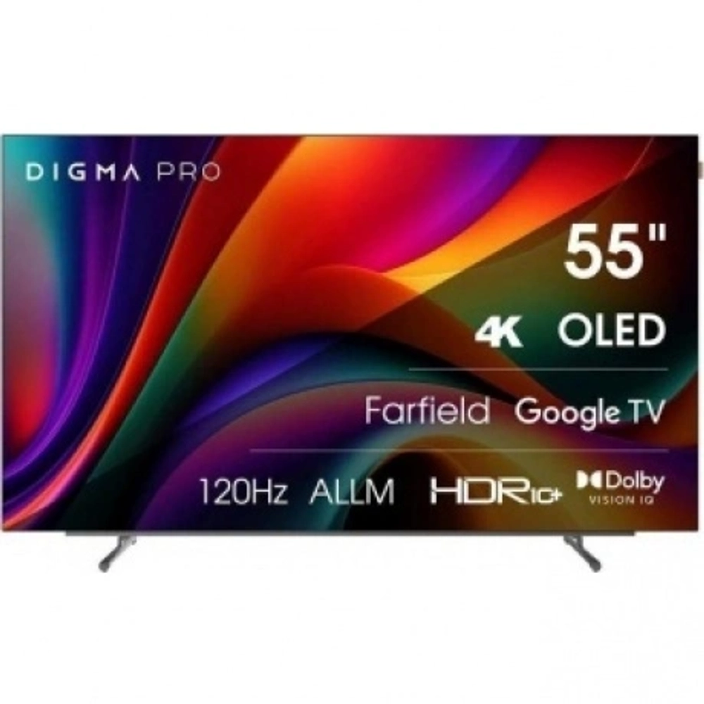 Телевизор OLED Digma Pro 55" OLED 55M Google TV Frameless черный/серебристый 4K Ultra HD 120Hz DVB-T DVB-T2 DVB-C DVB-S DVB-S2 USB WiFi Smart TV