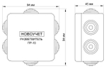 Разветвитель интерфейса RS-485 ПР-10 IP55 (исполнение 2х10, на дин-рейку) DS1-R-0210.1