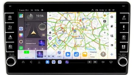 Магнитола для Mitsubishi L200 2015-2024 (рамка-накладка) - Carmedia OL-9567-3 (кнопки и крутилки) Android 13, TS20, 6+128Гб, CarPlay, 4G SIM-слот