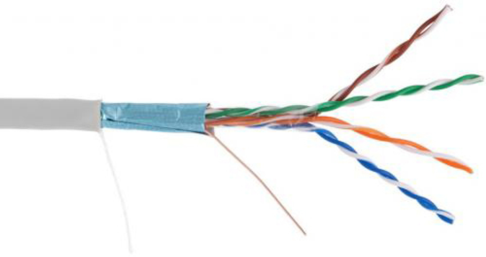Кабель витая пара F/UTP 5e кат. 4 пары Netlan EC-UF004-5E-PVC-GY