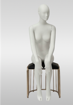 Женский сидячий абстрактный манекен Nika 6/Белый матовый