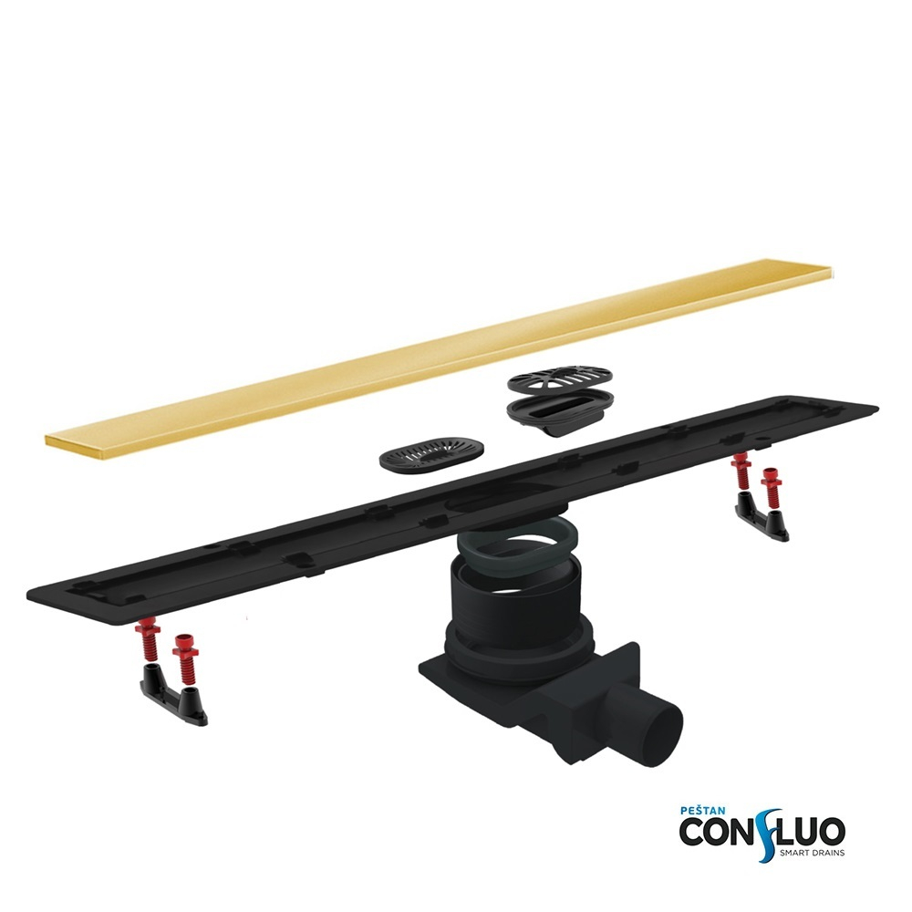 Душевой лоток Pestan Confluo Frameless Line 450 Gold