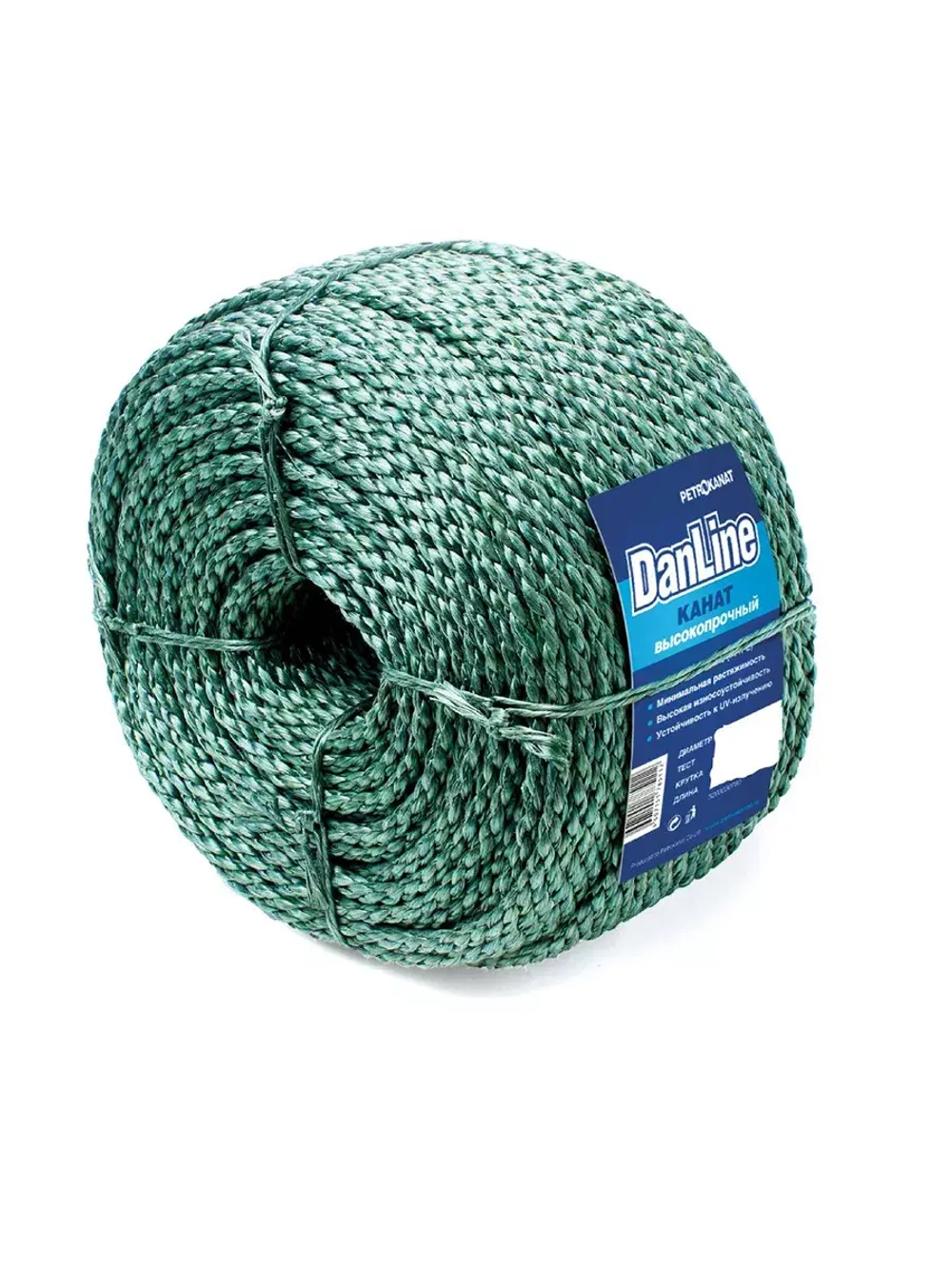 Канат крученый DanLine 19,0 мм, 5600 кг, 100 м, Z-крутка