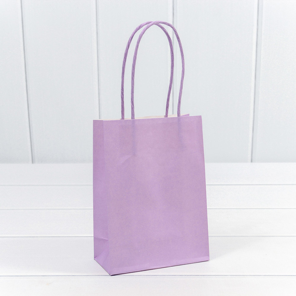 Пакет подарочный 12х15х6см (Сиреневый, Крафт)