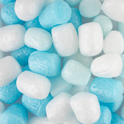 Шарики пенопласт Маршмэллоу, Цветной микс, Голубой/Белый 20-25 мм ВВ